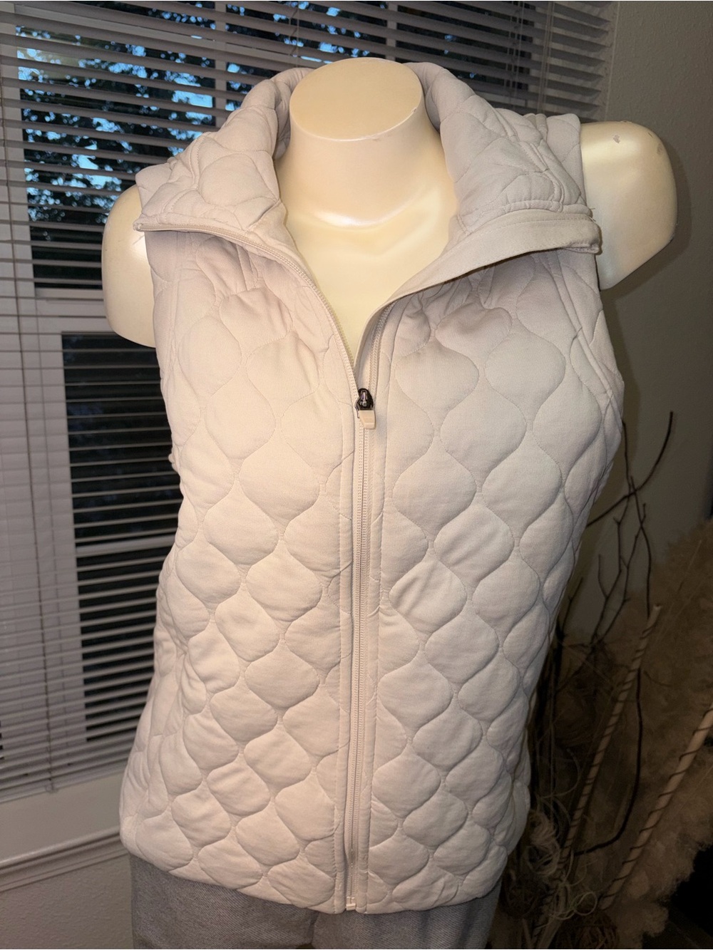 Cream Quilted Puffer Vest